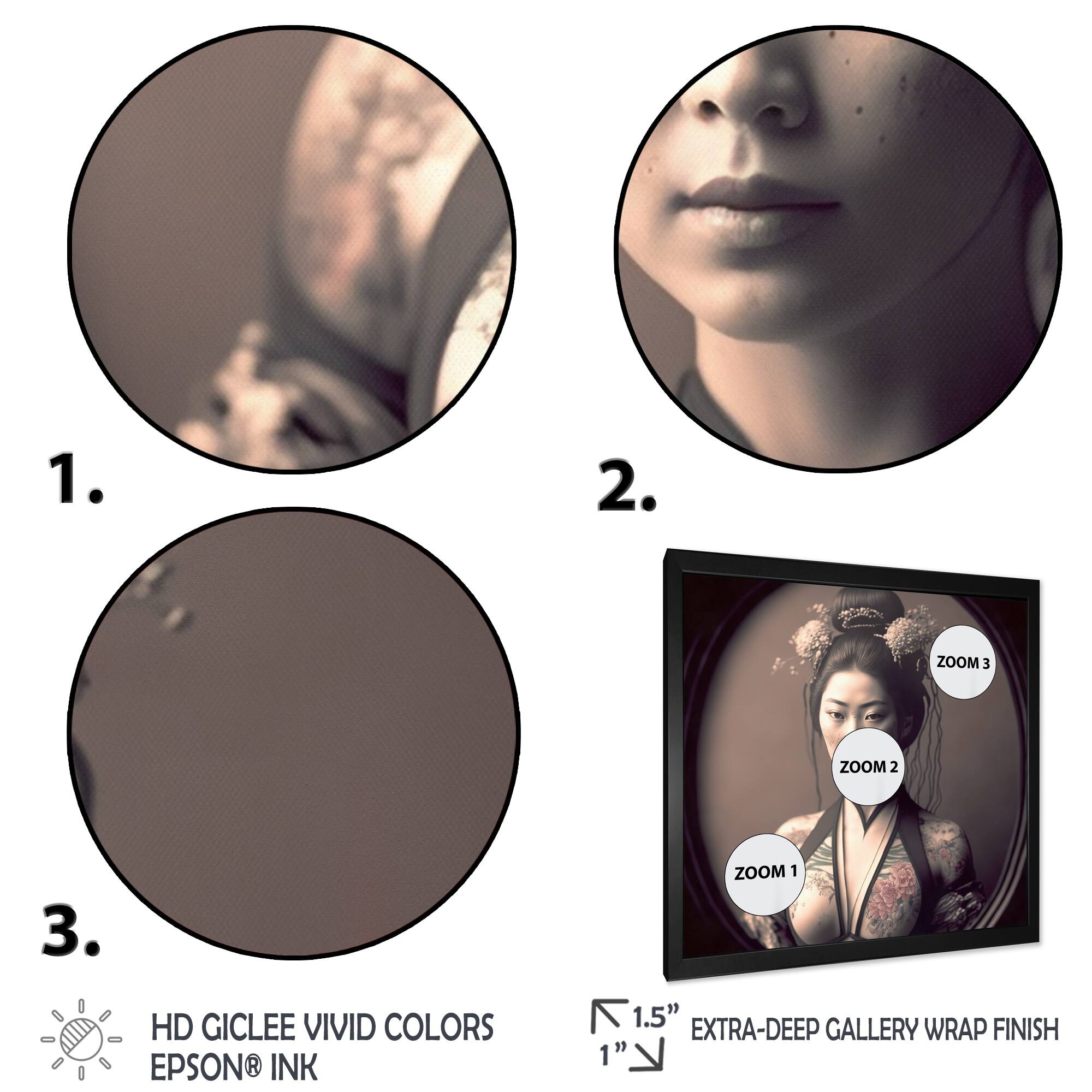 Designart "Japanese Vintage Edo Portrait " Asian Woman Framed Art Print